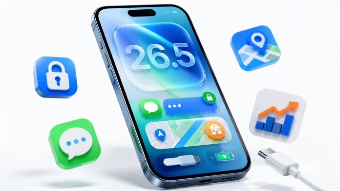 iOS 26.5 получила зашифрованный RCS, рекламу Apple Maps, улучшенный перенос данных с Android и поддержку USB-C аксессуаров.