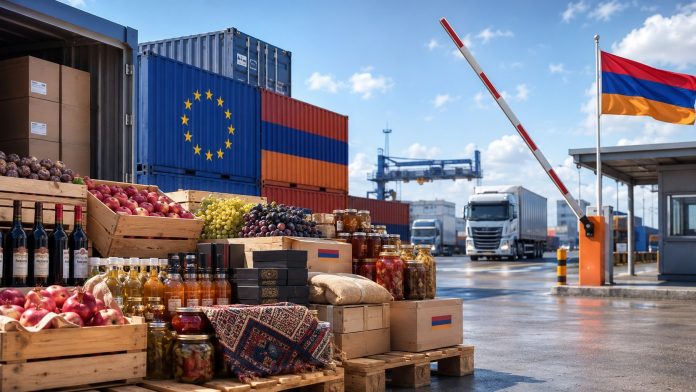 ЕС отменит пошлины на 80% экспорта из Армении, включая овощи, фрукты и напитки. Решение должны одобрить Европарламент и страны ЕС. ЕС отменит пошлины на 80% экспорта из Армении, включая овощи, фрукты и напитки. Решение должны одобрить Европарламент и страны ЕС.