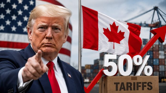 Пошлины Трампа на товары из Канады выросли на 50%: ограничения затронут вино, цемент и хоккейные клюшки на сумму около 20 млрд долларов. Пошлины Трампа на товары из Канады выросли на 50%: ограничения затронут вино, цемент и хоккейные клюшки на сумму около 20 млрд долларов.