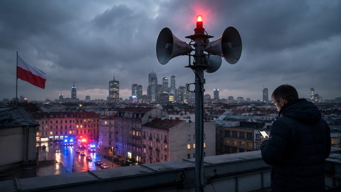 Тревога в Польше 21 июля будет учебной: сирены включат по всей стране с 7:00 до 19:00 в рамках проверки системы оповещения «ALARM-26». Тревога в Польше 21 июля будет учебной: сирены включат по всей стране с 7:00 до 19:00 в рамках проверки системы оповещения «ALARM-26».