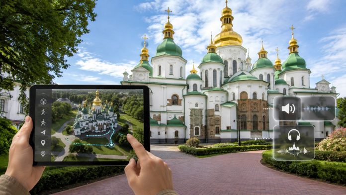Виртуальный тур «София Киевская» позволяет осмотреть Софийский собор, колокольню и другие памятники онлайн с 3D-прогулкой и аудиогидом. Виртуальный тур «София Киевская» позволяет осмотреть Софийский собор, колокольню и другие памятники онлайн с 3D-прогулкой и аудиогидом.