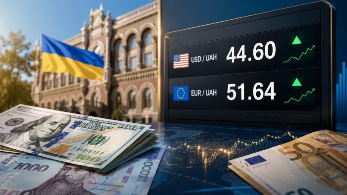 Курс доллара на 3 сентября 2026 вырос до 44,60 грн, евро — до 51,64 грн. НБУ повысил официальный курс обеих валют.