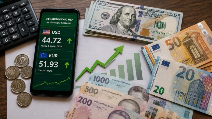 Курс доллара 4 сентября вырос до 44,72 грн, евро — до 51,93 грн. Сколько стоит валюта и почему гривна ослабла.