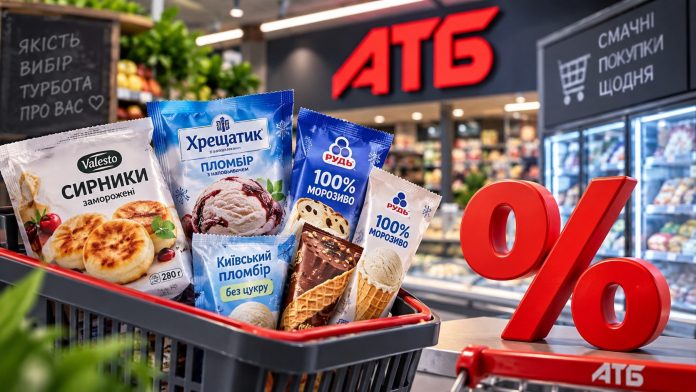 Акции АТБ 17 сентября 2026 года: мороженое, сырники и десерты продают со скидками до 50%. Цены начинаются от 16,90 грн. Акции АТБ 17 сентября 2026 года: мороженое, сырники и десерты продают со скидками до 50%. Цены начинаются от 16,90 грн.